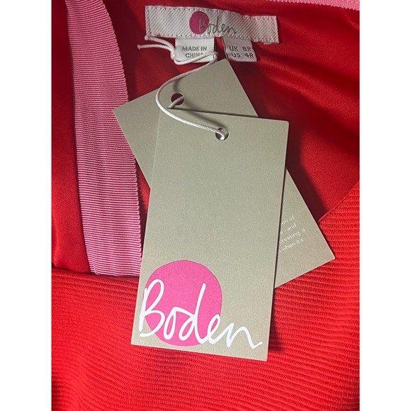BODEN Dress 4 Red Zada Ottoman Dress Size 4 NWT - Picture 9 of 11